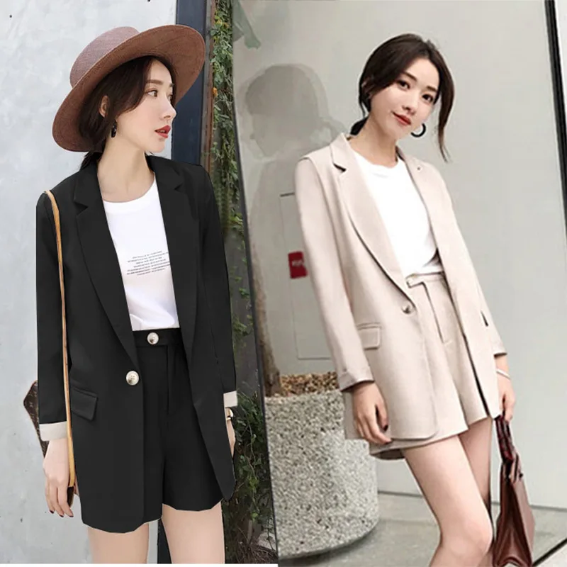Suit female 2019 summer new fashion women's two-piece leather small suit shorts temperament casual loose women's clothes
Suit female 2019 summer new fashion women's two-piece leather small suit shorts temperament casual loose women's clothes