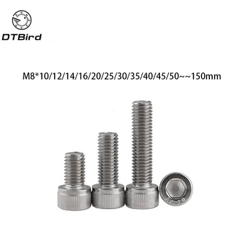DIN912 M8 Metric Thread 304 Stainless Steel Hex Socket Head Cap Screw Bolts M8*(10/12/14/16/20/25/30/35/40/45/50/55/60~150) mm
DIN912 M8 Metric Thread 304 Stainless Steel Hex Socket Head Cap Screw Bolts M8*(10/12/14/16/20/25/30/35/40/45/50/55/60~150) mm