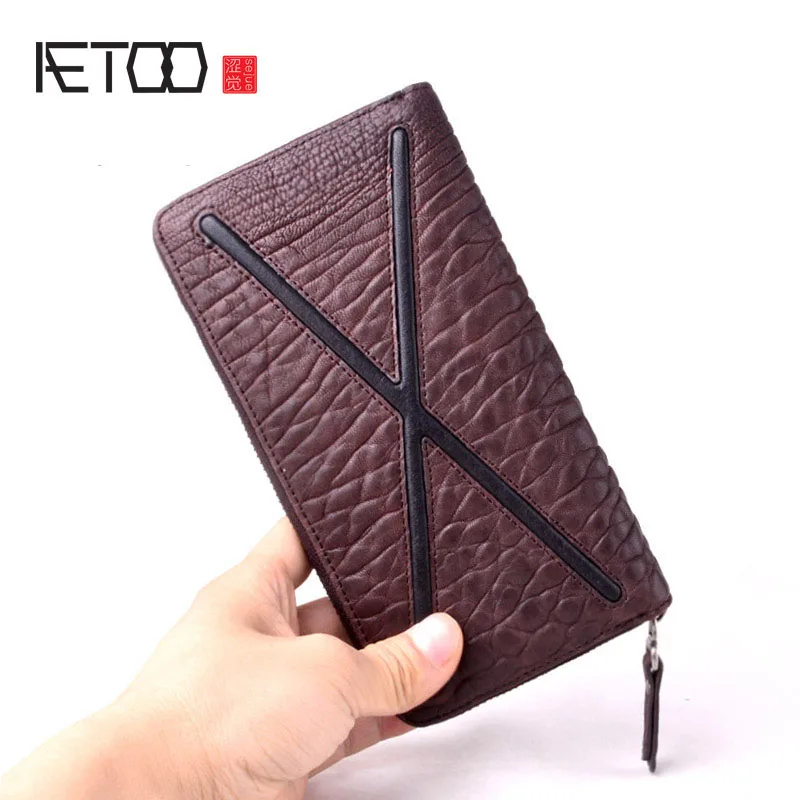 AETOO Personality original trend leather zipper long wallet first layer folds soft leather long wallet hand bag
AETOO Personality original trend leather zipper long wallet first layer folds soft leather long wallet hand bag