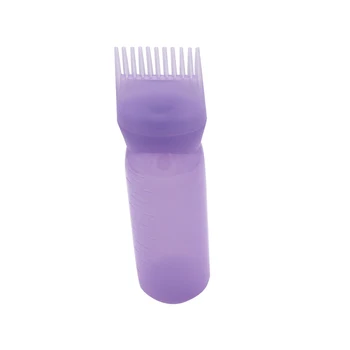 

120Ml Hair Dye Bottle Applicator With Graduated Brush Root Comb Applicator Bottle Comb Salon Hair Coloring -1Pc Purple Purple