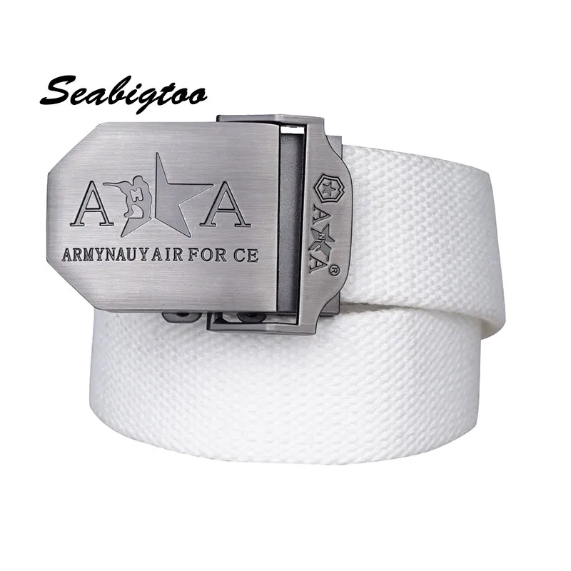 Seabigtoo Double A tactical belts men canvas belts for male women jeans pants belts strap metal buckle high quality casual
Seabigtoo Double A tactical belts men canvas belts for male women jeans pants belts strap metal buckle high quality casual