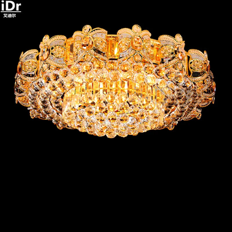 

European round LED crystal lamp living room lobby stylish restaurant atmosphere bedroom villa Ceiling Lights Rmy-0123