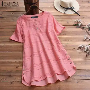 Oversized Tunic Women's Embroidery Blouse Lace Tops 2020 ZANZEA Bohemian Button Short Sleeve Shirts Female Asymmetrical Blusas
Oversized Tunic Women's Embroidery Blouse Lace Tops 2020 ZANZEA Bohemian Button Short Sleeve Shirts Female Asymmetrical Blusas