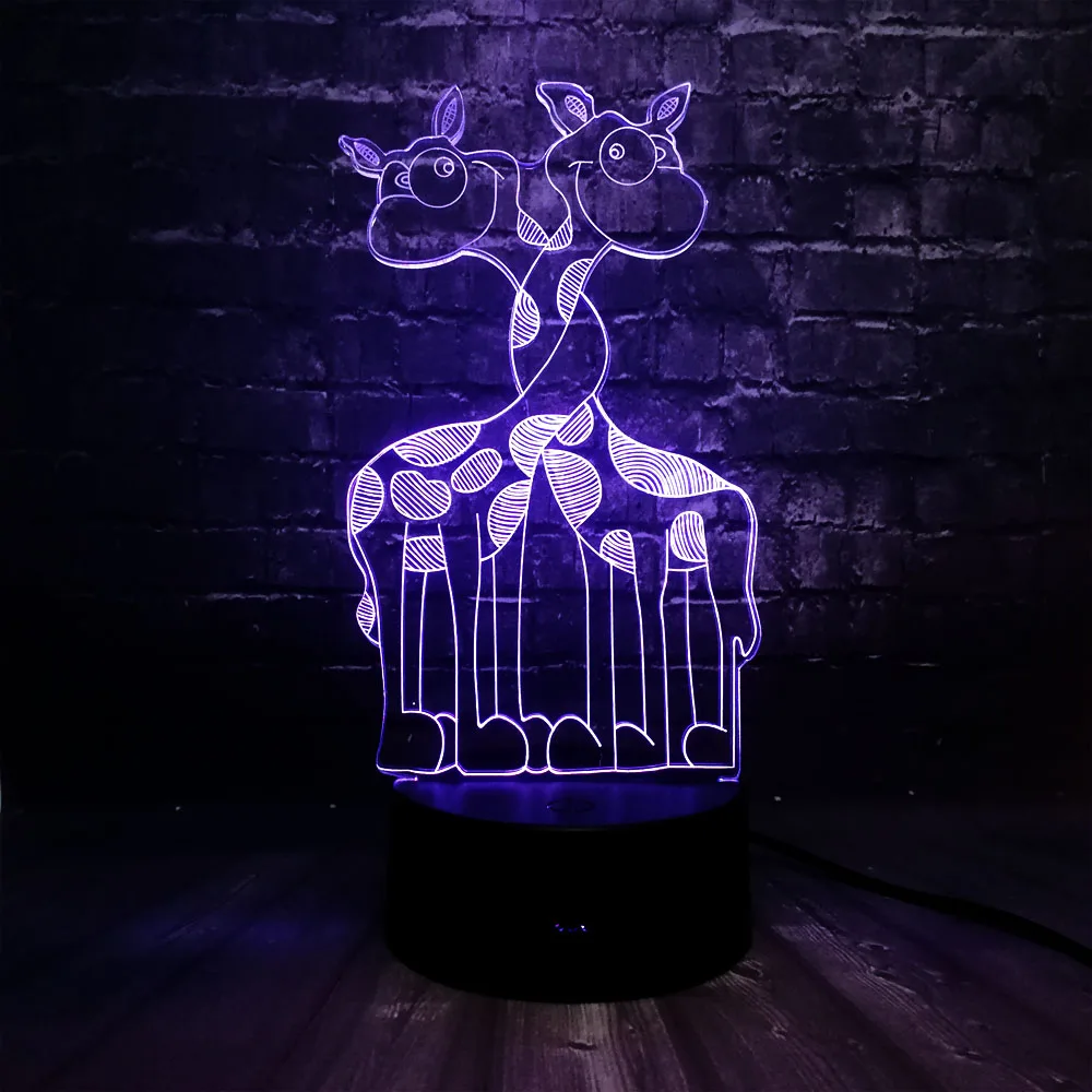 New Double Giraffe 3D Effect Animal LED 7 Color USB Base Charge Baby Sleep Room Decor Warm Mood Night Light Children's Day Gift
New Double Giraffe 3D Effect Animal LED 7 Color USB Base Charge Baby Sleep Room Decor Warm Mood Night Light Children's Day Gift