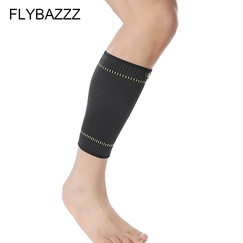 FLYBAZZZ New Style Elastic Shin Guard Calf Sleeve Protect Sports Compression Safety Protective Breathable Warm Leggings Running