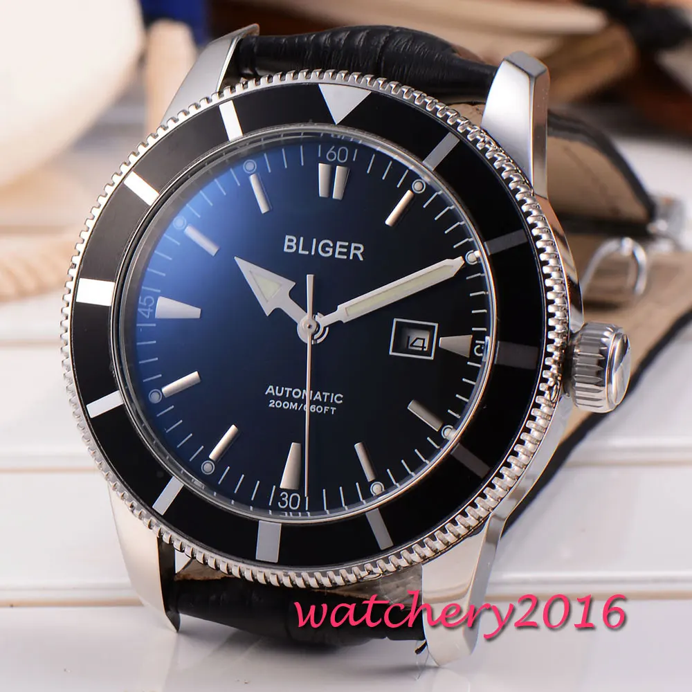 Luxury Brand Bliger 46mm Black Dial Rotating Bezel Date Leather strap Stainless Steel Case Automatic Movement men's Watch
Luxury Brand Bliger 46mm Black Dial Rotating Bezel Date Leather strap Stainless Steel Case Automatic Movement men's Watch