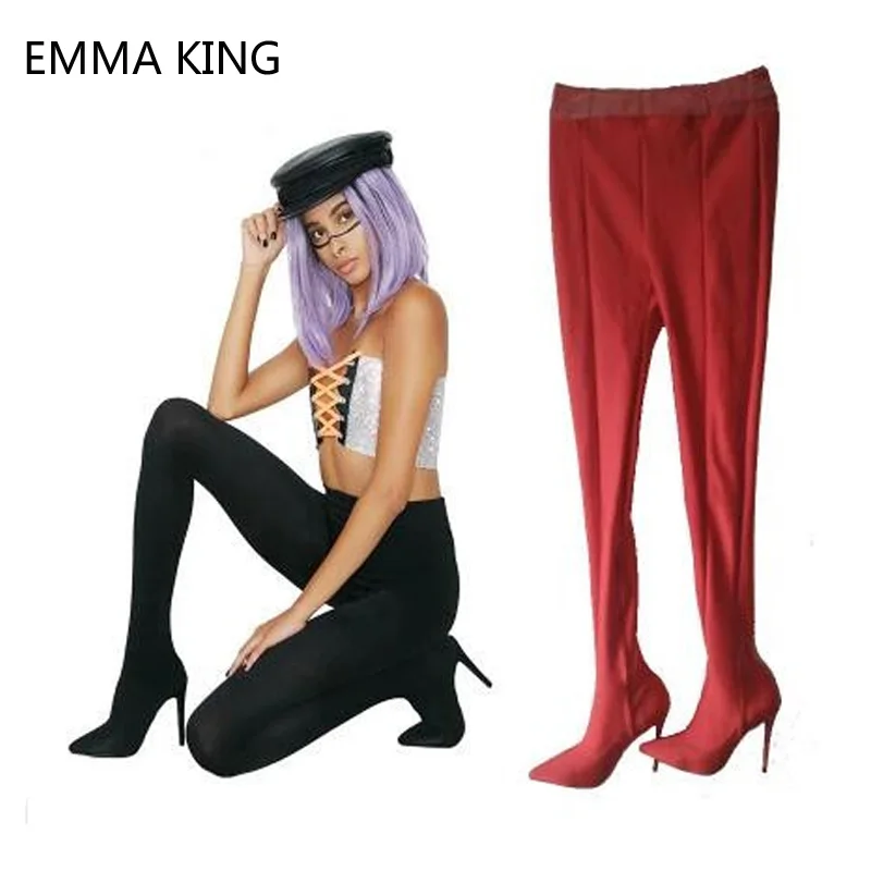 Sexy Stretch Conjoined Women's Knee High Boots Spring Autumn Stiletto Thigh High Heels Pointed Toe Shoes Women long Boots Black
Sexy Stretch Conjoined Women's Knee High Boots Spring Autumn Stiletto Thigh High Heels Pointed Toe Shoes Women long Boots Black