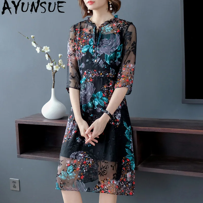 AYUNSUE Retro Summer Dress for Women Mesh Floral Dress Elegant Midi Party Dress Womens Dresses New Arrival 2019 Xyjp9563 KJ2157
AYUNSUE Retro Summer Dress for Women Mesh Floral Dress Elegant Midi Party Dress Womens Dresses New Arrival 2019 Xyjp9563 KJ2157