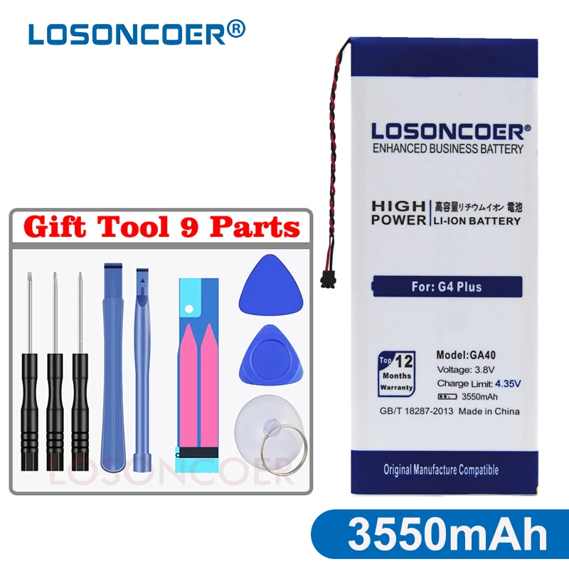 LOSONCOER 3550mAh GA 40 GA40 Battery SNN5970A for Motorola Moto G4 Plus XT1625 XT1622 XT1644 XT1643 Phone Battery +Free tools
LOSONCOER 3550mAh GA 40 GA40 Battery SNN5970A for Motorola Moto G4 Plus XT1625 XT1622 XT1644 XT1643 Phone Battery +Free tools