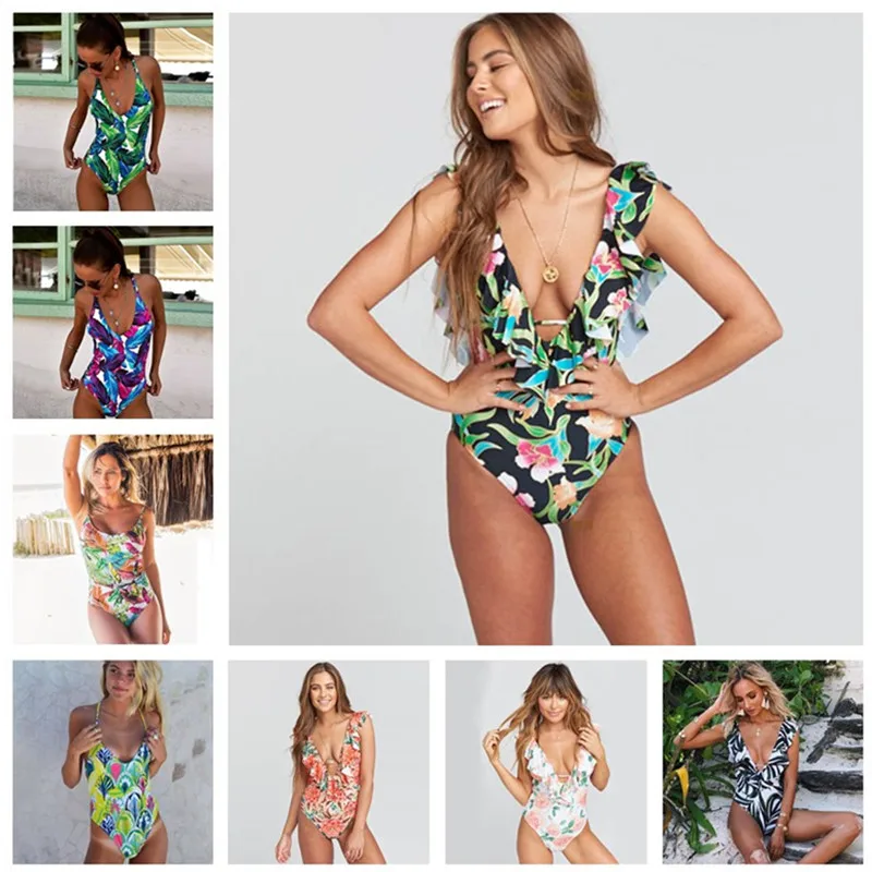 Retro Printed One Pieces Swimwear 2019 Women Padded Monokini Halter Padded Swimsuit Beach Wear Backless Female Stroj Kapielowy
Retro Printed One Pieces Swimwear 2019 Women Padded Monokini Halter Padded Swimsuit Beach Wear Backless Female Stroj Kapielowy