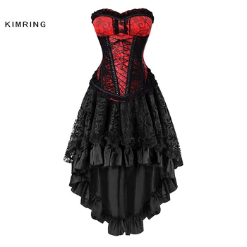 Kimring Sexy Women Burlesque Overbust Corset Dress Vintage Waist Trainer Corset Top Lace Steampunk Gothic Corsets and Bustiers
Kimring Sexy Women Burlesque Overbust Corset Dress Vintage Waist Trainer Corset Top Lace Steampunk Gothic Corsets and Bustiers