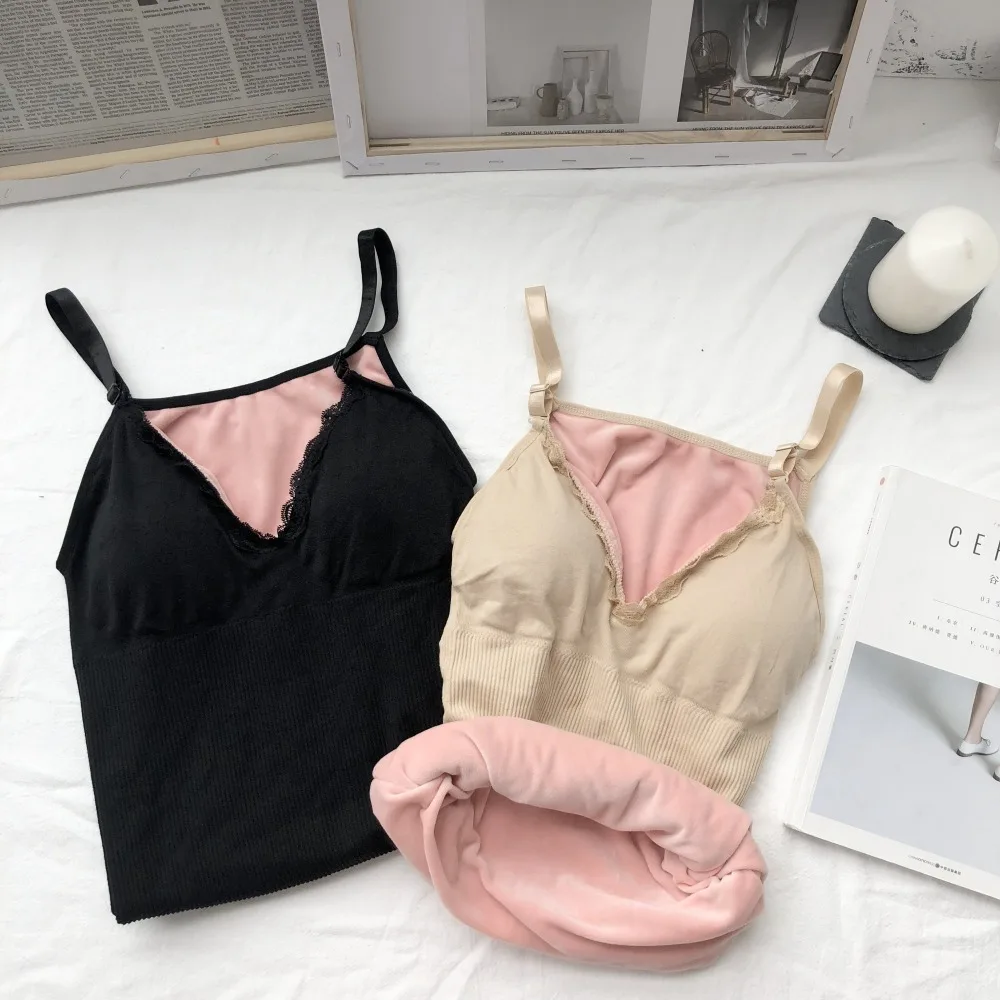 2018 New Autumn Winter Women Lace Patchwork Tanks Warm Thick Velvet Camis Female Slim Sleeveless V Neck Vest Bottoming Tops
2018 New Autumn Winter Women Lace Patchwork Tanks Warm Thick Velvet Camis Female Slim Sleeveless V Neck Vest Bottoming Tops
