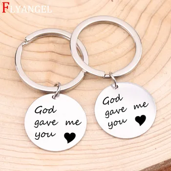 Engraved God gave me you Stainless Steel Keyring For Couples Valentine Father Mother's Day Gifts Fashion DIY Jewelry Keychain
Engraved God gave me you Stainless Steel Keyring For Couples Valentine Father Mother's Day Gifts Fashion DIY Jewelry Keychain