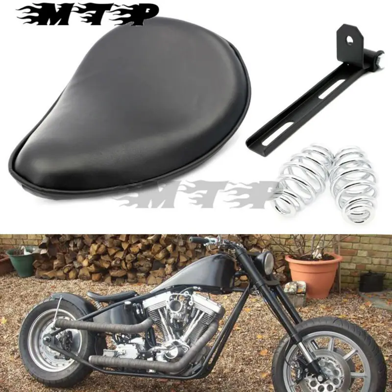Motorcycle Black Leather Solo Seat Cushion Spring Bracket Saddle with Mounting Kit for Harley Sportster Bobber Chopper Custom
Motorcycle Black Leather Solo Seat Cushion Spring Bracket Saddle with Mounting Kit for Harley Sportster Bobber Chopper Custom