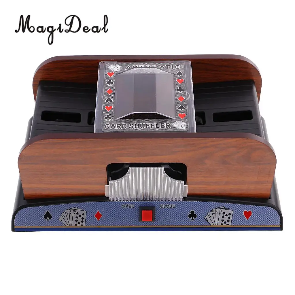 MagiDeal Standard Playing Card Acce Poker Card Shuffler Automatic Shuffling Machine Casino Robot 2 Deck for Card Game Lover Gift