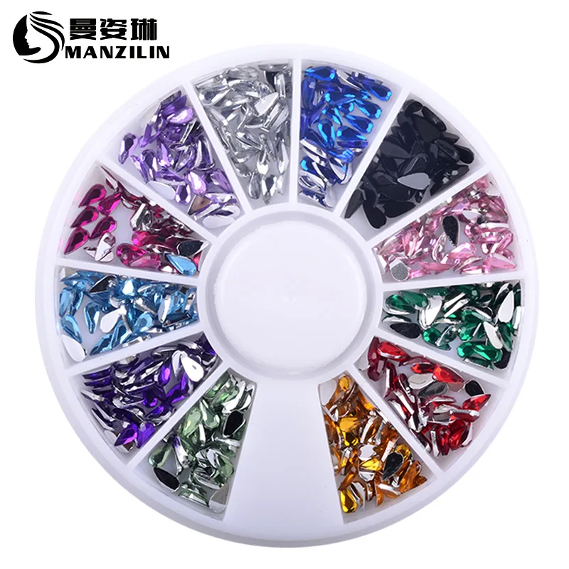 

Colorful 2MM 3MM Water Drop Acrylic Rhinestones Nail Stickers Decoration 3D DIY Nail Art Tips Jewelry Manicure Tools