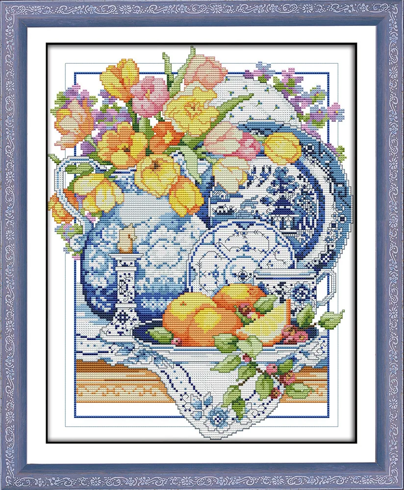 Joy Sunday Porcelain and Flowers DMC Counted Chinese Cross Stitch Kits printed Cross-stitch set Embroidery Needlework
Joy Sunday Porcelain and Flowers DMC Counted Chinese Cross Stitch Kits printed Cross-stitch set Embroidery Needlework