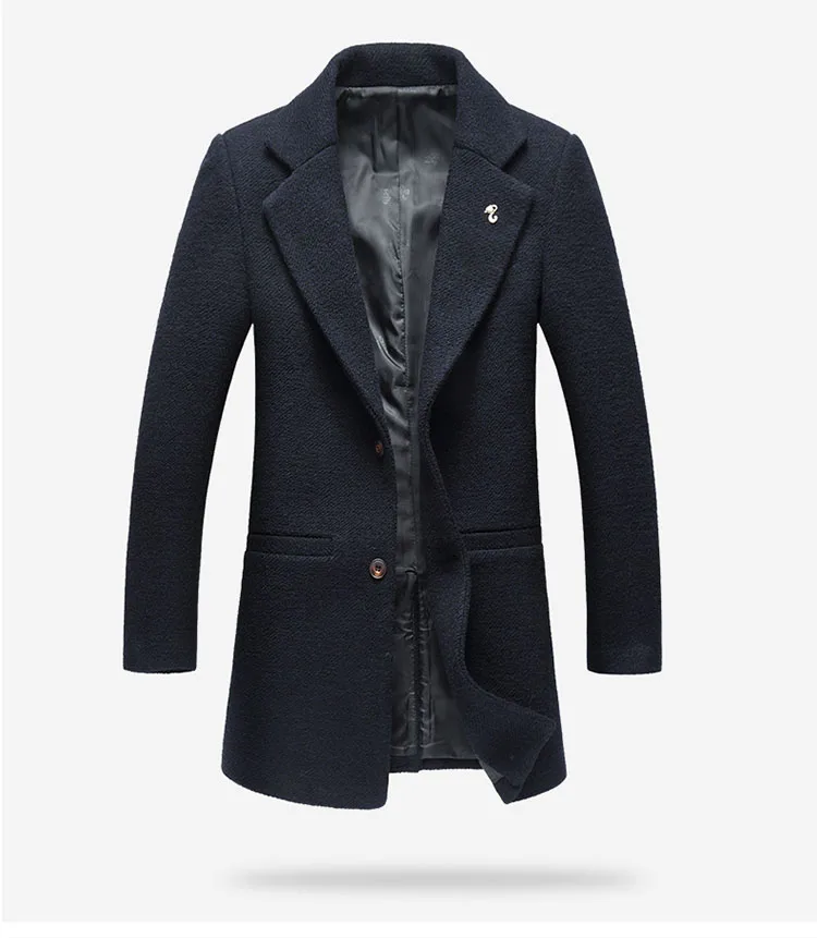 Aolamegs Men Winter Jackets Woolen Coats Fashion Casual Slim Fit Men's Overcoat Warm Outerwear Medium-long Style Jacket Parka (9)