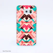2725G Raccoons And Hearts Print Hard Transparent Case Cover for Galaxy S3 S4 S5 & Mini S6 S7 & edge