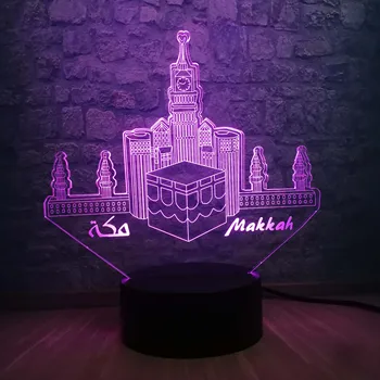 

3D Eid Ramadan Mubarak LED Night Light Home Decor Atmosphere Touch Remote Table Lamp Best Festival Gift for Friends Believers