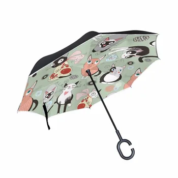 Custom Design Cat Double Layer Car Reverse Umbrella Rain Women Men Umbrellas Reverse For Windproof Umbrella
Custom Design Cat Double Layer Car Reverse Umbrella Rain Women Men Umbrellas Reverse For Windproof Umbrella