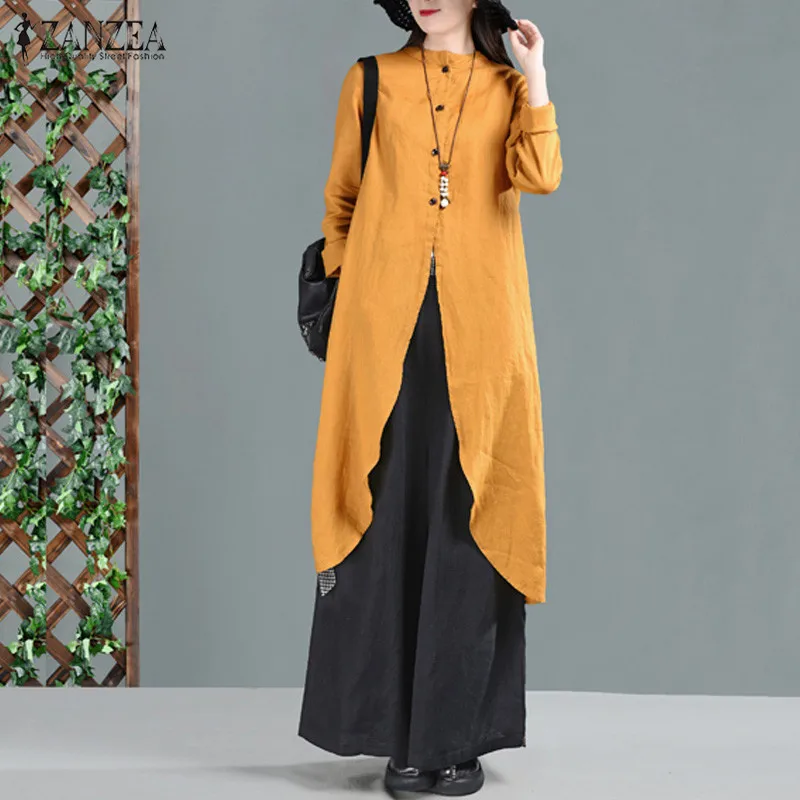 ZANZEA Vintage Asymmetrical Women's Blouse Button Cardigans Linen Tunic 2019 Casual Long Blusas Long Sleeve Shirt Plus Size 5XL
ZANZEA Vintage Asymmetrical Women's Blouse Button Cardigans Linen Tunic 2019 Casual Long Blusas Long Sleeve Shirt Plus Size 5XL