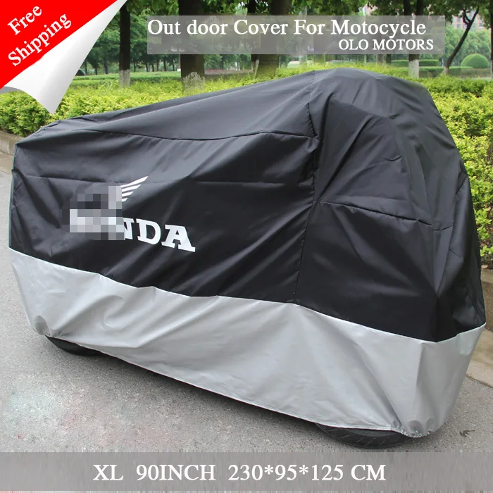 Image New Motorcycle Cover 4 SIZE   WATER PROOF motocycle cover black un sliver down with logo 210t meterial