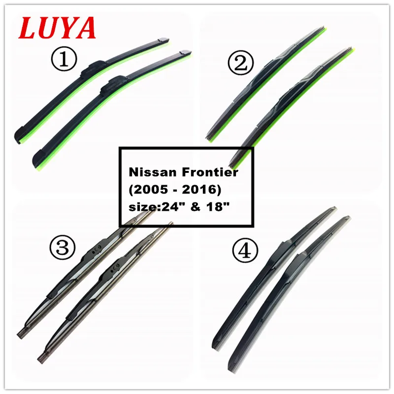 LUYA Four kinds of wiper Blade in Car windshield wiper For Nissan Frontier (2005 - 2016) size:24" & 18"
LUYA Four kinds of wiper Blade in Car windshield wiper For Nissan Frontier (2005 - 2016) size:24" & 18"