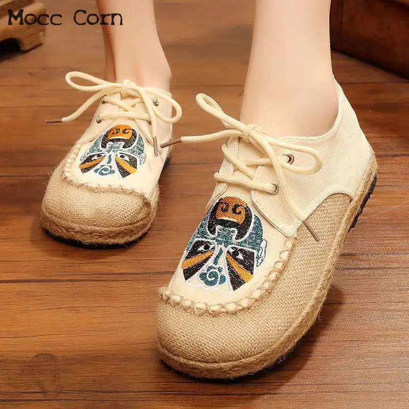 Large Size Women Flat Shoes Woman Lace Up Flats Embroidered Old Peking Cloth Shoes Casual Canvas Lady Linen Footwear Comfortable
Large Size Women Flat Shoes Woman Lace Up Flats Embroidered Old Peking Cloth Shoes Casual Canvas Lady Linen Footwear Comfortable