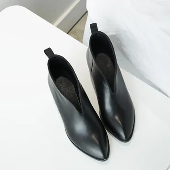 GPOKHDS 2019 women ankle boots cow leather autumn spring black color slip on pointed toe high heels soft boots
GPOKHDS 2019 women ankle boots cow leather autumn spring black color slip on pointed toe high heels soft boots
