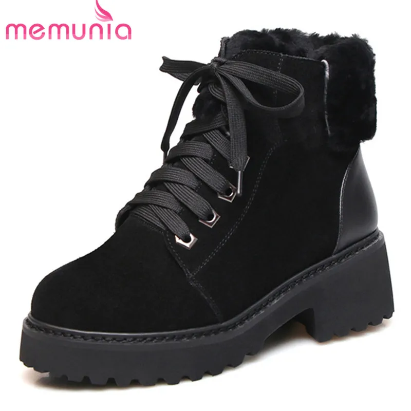 MEMUNIA 2020 new arrival autumn winter women's boots cow suede leather square heels platform shoes woman fashion ankle boots
MEMUNIA 2020 new arrival autumn winter women's boots cow suede leather square heels platform shoes woman fashion ankle boots