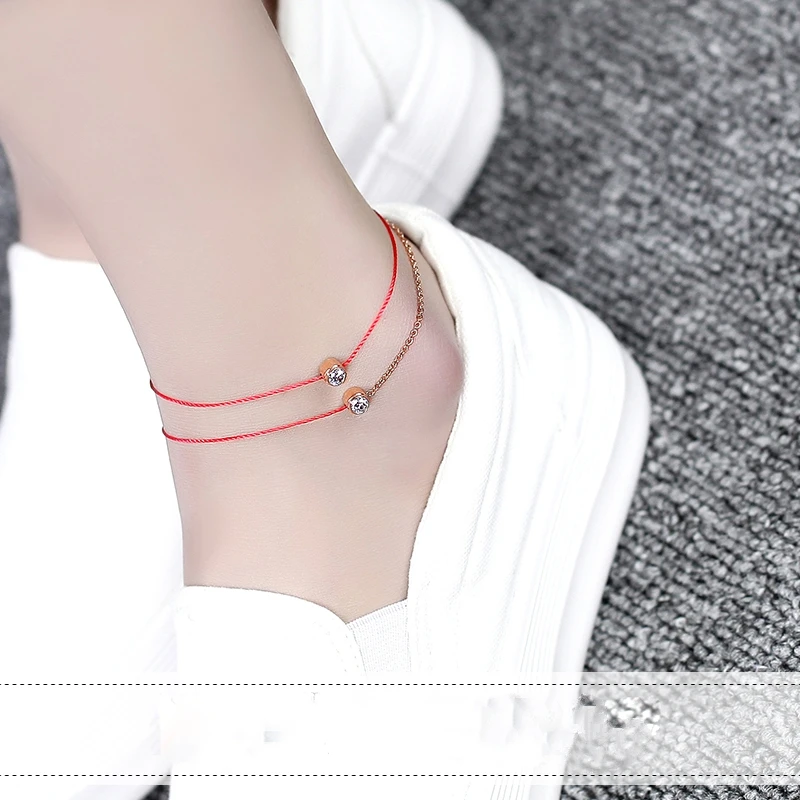 Top Quality 18KGP Titanium Steel Red Rope Zircon Anklet Fashion Brand Women Jewelry (GA070)
Top Quality 18KGP Titanium Steel Red Rope Zircon Anklet Fashion Brand Women Jewelry (GA070)