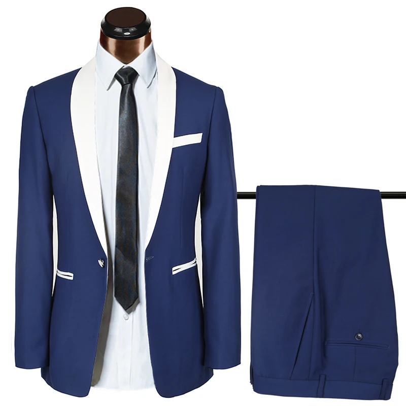 Euro size Wedding Suits 2019 Italian Design Custom Made blue Smoking Tuxedo Jacket 2 Piece Groom Terno Suits For Men
Euro size Wedding Suits 2019 Italian Design Custom Made blue Smoking Tuxedo Jacket 2 Piece Groom Terno Suits For Men
