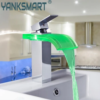 Short Waterfall Luxury LED Chrome Water Power Deck Mounted Mixer Brass Basin Sink Vessel Bathroom MF-313 Tap Mixer Faucet
Short Waterfall Luxury LED Chrome Water Power Deck Mounted Mixer Brass Basin Sink Vessel Bathroom MF-313 Tap Mixer Faucet