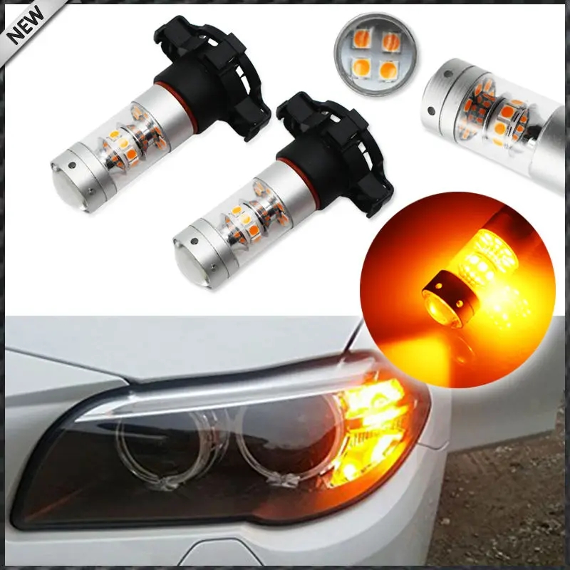 Amber Yellow 28-SMD PY24W 5200s LED Bulbs For BMW E92/E93 F10/F07 5 Series E83/F25 X3 E70 X5 E71 X6 Z4 Front Turn Signal Lights
Amber Yellow 28-SMD PY24W 5200s LED Bulbs For BMW E92/E93 F10/F07 5 Series E83/F25 X3 E70 X5 E71 X6 Z4 Front Turn Signal Lights