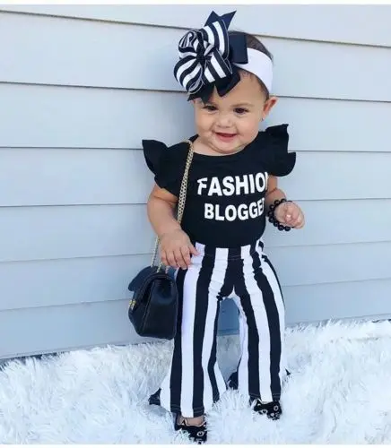 Pudcoco Baby Girls Kids Black T-Shirt Tops+Flared Striped Pants Summer Outfits Clothes 2PC Set
Pudcoco Baby Girls Kids Black T-Shirt Tops+Flared Striped Pants Summer Outfits Clothes 2PC Set