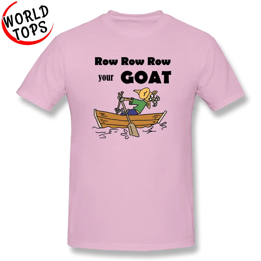 Design 2018 New Fashion Short Sleeve Cool T Shirts Pure Cotton Round Collar Young Tops Shirts Comics Tee-Shirts Summer/Fall Funny Row Row Row your Goat Cartoon pink