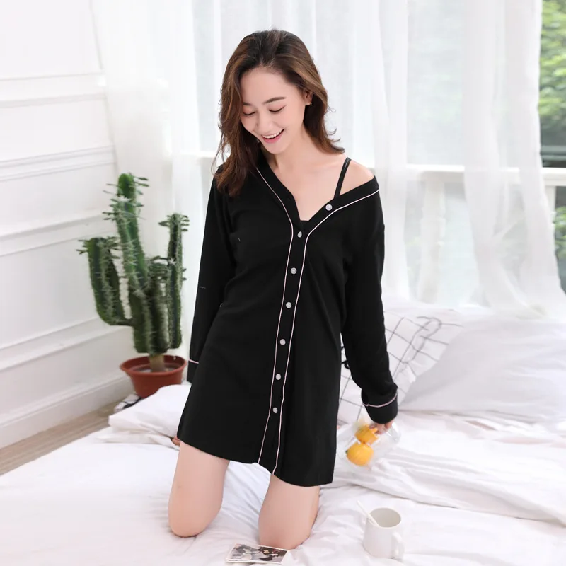 Women's Modal Sleepshirts Long Sleeve V Neck Modal Nightgown Women Sleepwear Autumn Winter Sleep Shirt
Women's Modal Sleepshirts Long Sleeve V Neck Modal Nightgown Women Sleepwear Autumn Winter Sleep Shirt