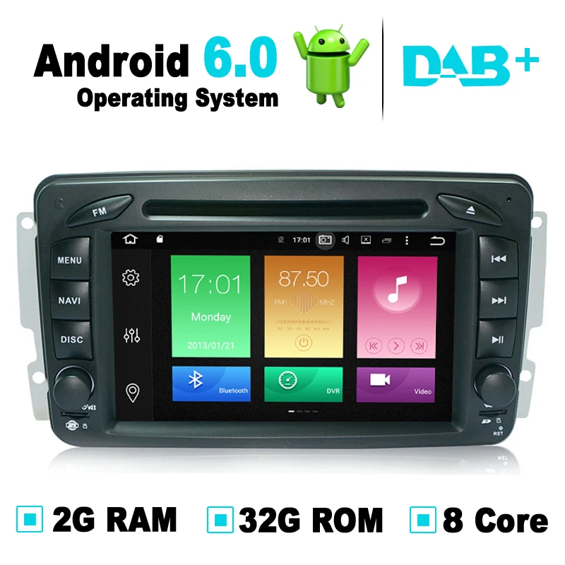 8 ядер 2 Гб ОЗУ 32 ПЗУ Android 6 0 автомобильный GPS навигатор стерео DVD плеер для Mercedes W203 G
