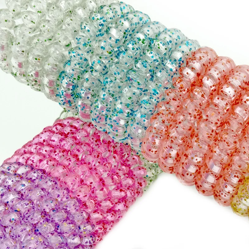 Lots 10Pcs Transparent Dot Sequins Telephone Line Elasticity Rubber Hair Accessory Headwears Elastic Hair Band Springs Hair
Lots 10Pcs Transparent Dot Sequins Telephone Line Elasticity Rubber Hair Accessory Headwears Elastic Hair Band Springs Hair
