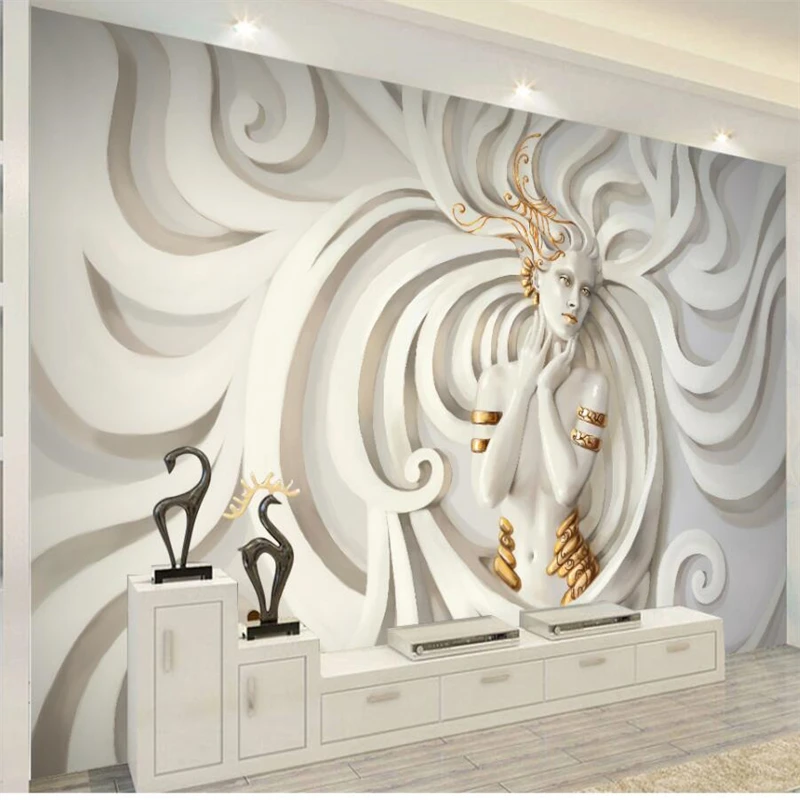 Beibehang Embossed three-dimensional sculpture beauty 3D TV background wall custom large mural wallpaper papel de parede
Beibehang Embossed three-dimensional sculpture beauty 3D TV background wall custom large mural wallpaper papel de parede