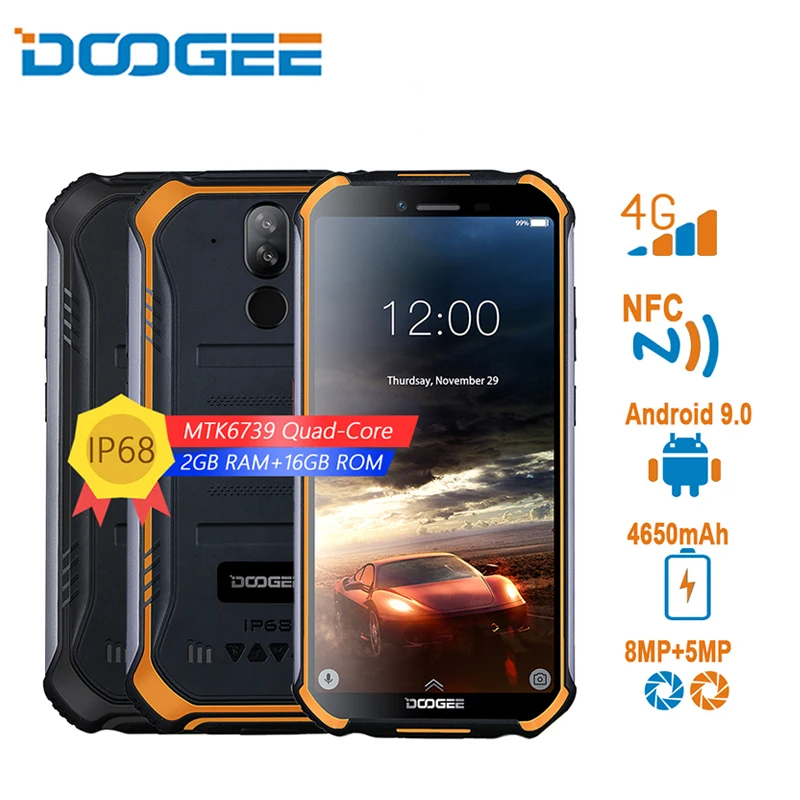 DOOGEE S40 4 GNetwork прочный мобильный телефон 5 дюймов дисплей 4650 мАч MT6739