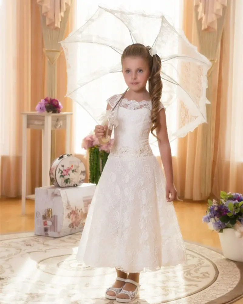 a line Ankle-Length lace Flower Girls Dress With beading Belt Girls Evening Prom gown First Communion Dresses For Little Girls
a line Ankle-Length lace Flower Girls Dress With beading Belt Girls Evening Prom gown First Communion Dresses For Little Girls