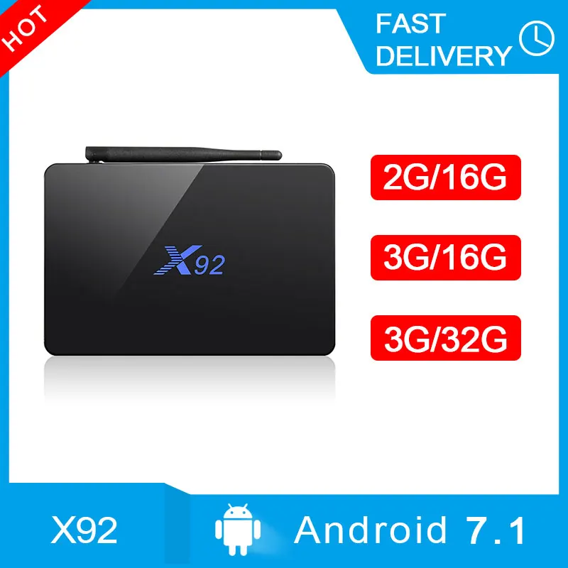

Original X92 3GB+32GB Android 7.1 Smart TV Box Amlogic S912 Octa Core KD Player 4K H.265 Bluetooth 4.0 Set Top Box PK H96 max