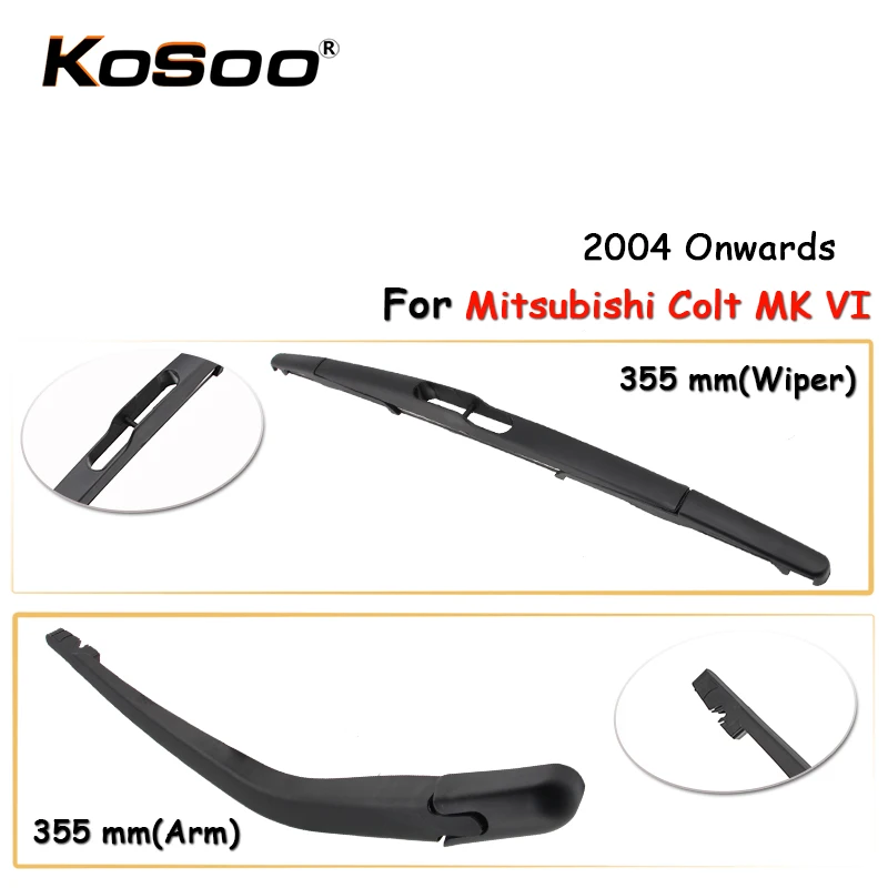 KOSOO Auto Rear Wiper Blade For Mitsubishi Colt MK 5,355mm 2004 Onwards Rear Windshield Wiper Blades Arm Car Accessories Styling
KOSOO Auto Rear Wiper Blade For Mitsubishi Colt MK 5,355mm 2004 Onwards Rear Windshield Wiper Blades Arm Car Accessories Styling