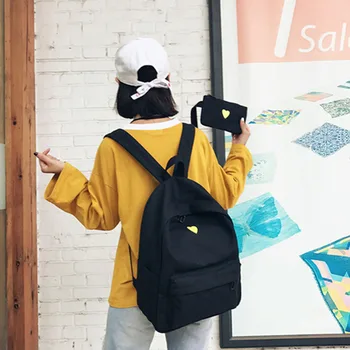 Sweet Canvas Love Heart Printed Backpack with Small Cloth Bag Students Travel School Laptop Backpack AB@W3
Sweet Canvas Love Heart Printed Backpack with Small Cloth Bag Students Travel School Laptop Backpack AB@W3
