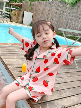 Sweet Summer Toddler Girls Clothes Cotton Pajamas Sets Fruit Printed Strawberry Pineapple Tops+ Shorts 2Pcs Set Girls Sleepwear
Sweet Summer Toddler Girls Clothes Cotton Pajamas Sets Fruit Printed Strawberry Pineapple Tops+ Shorts 2Pcs Set Girls Sleepwear