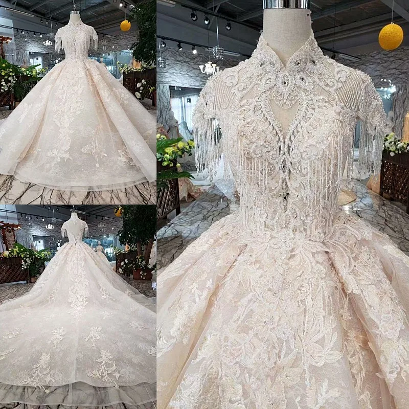 SSYFashion New Luxury Wedding Gown High-end Champagne Crstal Beading Lace Embroidery Court Train Long Plus Size Wedding Dresses
SSYFashion New Luxury Wedding Gown High-end Champagne Crstal Beading Lace Embroidery Court Train Long Plus Size Wedding Dresses