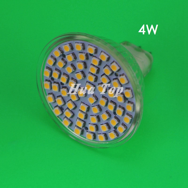 

20Pcs 4W MR16 LED cup bulb DC 12V Home lamp SMD 3528 60 leds Spotlight White small lampada Energy Saving Cystal candle ampoule