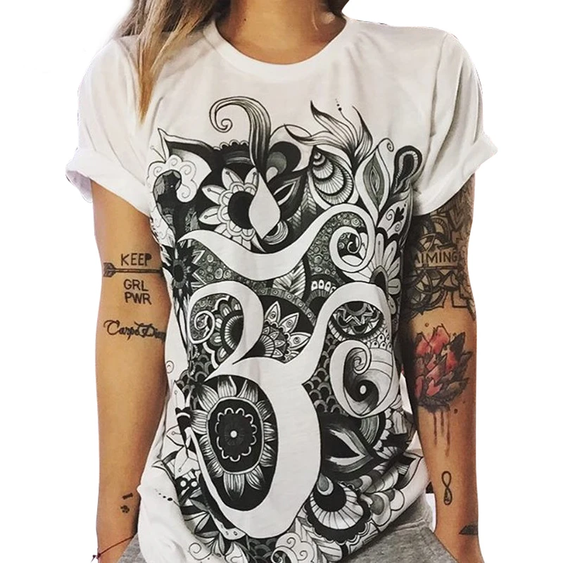 Women Harajuku Tumblr Tee shirt Blusas Punk Style Retro Om Zendoodle Printed White T shirt WMT270
Women Harajuku Tumblr Tee shirt Blusas Punk Style Retro Om Zendoodle Printed White T shirt WMT270